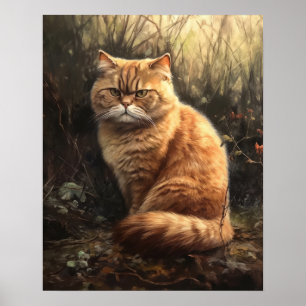 Cute Exotic Shorthair Chat Art Imprimer Poster