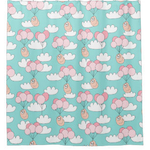 Cute Exotique Noël Animaux Douche Rideau