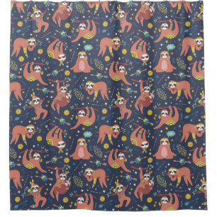 Cute Exotique Noël Animaux Douche Rideau