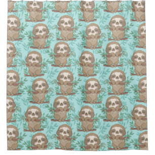 Cute Exotique Noël Animaux Douche Rideau