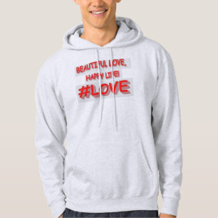 Cute Expression Design "BEAUTIFUL LOVE". Buy Now Hoodie