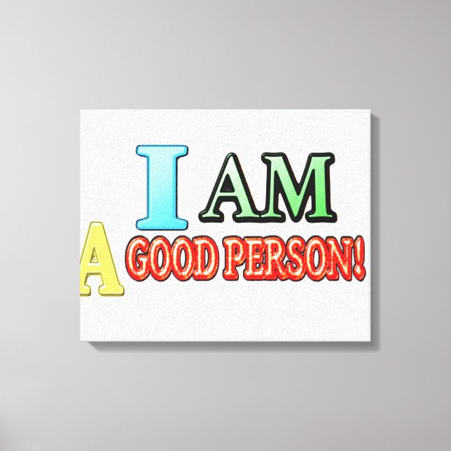 Cute Expression Design "GOOD PERSON" Buy NOW Canvas Print (Front)