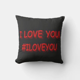 Cute Expression Design "I LOVE YOU!". Buy Now Throw Pillow