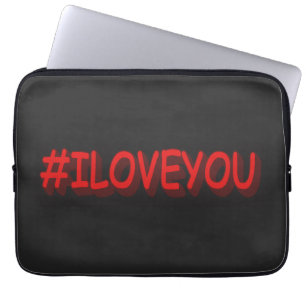 Cute Expression Design "#ILOVEYOU". Buy Now Laptop Sleeve