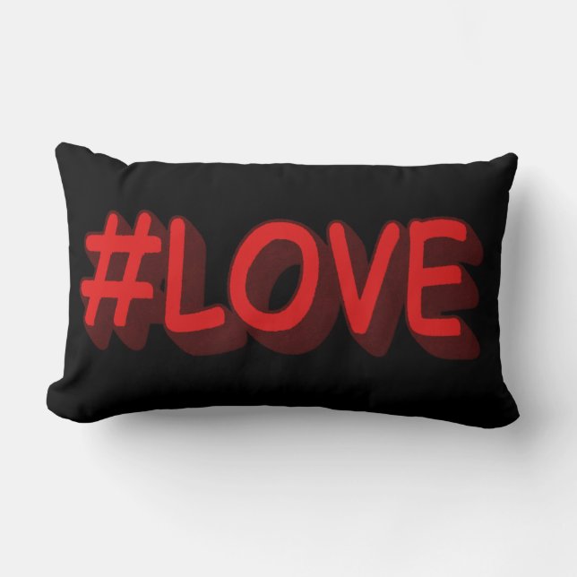 Cute Expression Design "#LOVE". Buy Now Lumbar Pillow (Front)