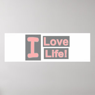 Cute Expression Design "Love Life". Buy Now Poster