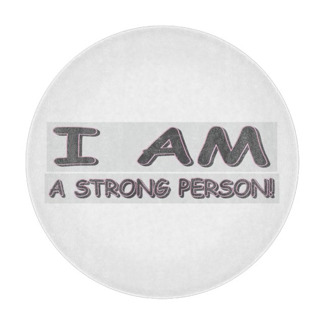 Cute Expression Design STRONG PERSON" Buy Cutting Board (Front)