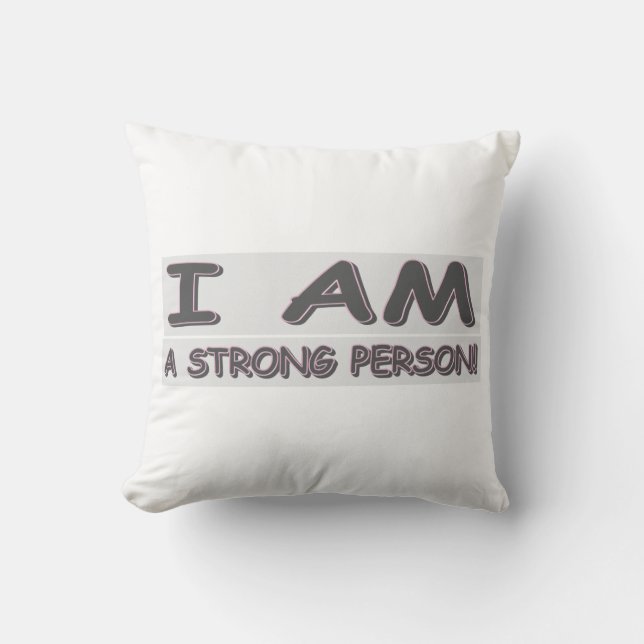 Cute Expression Design STRONG PERSON" Buy Throw Pillow (Front)