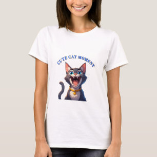 Cute Expressive Cat With Collar And Blue Eyes 😻 T-Shirt