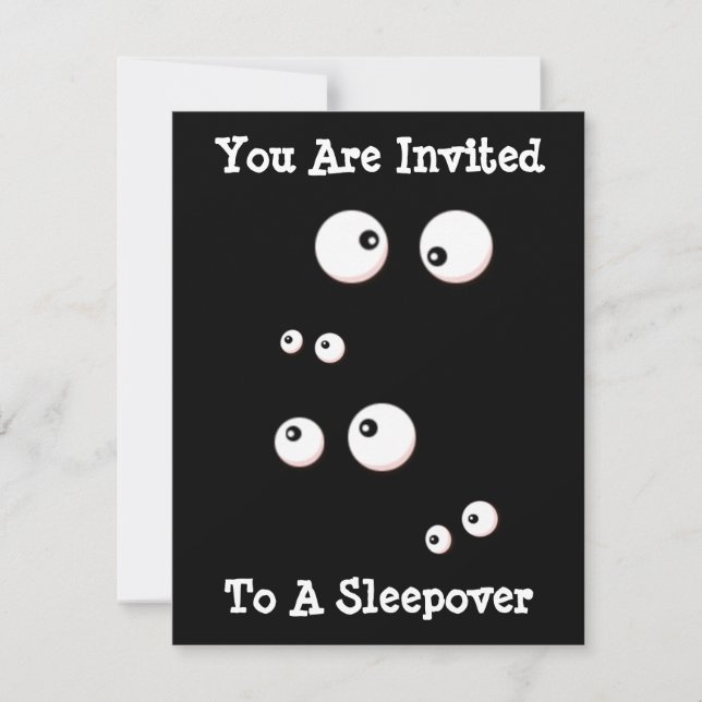 Cute Eyes In the Dark Kids Sleepover Invitation (Front)