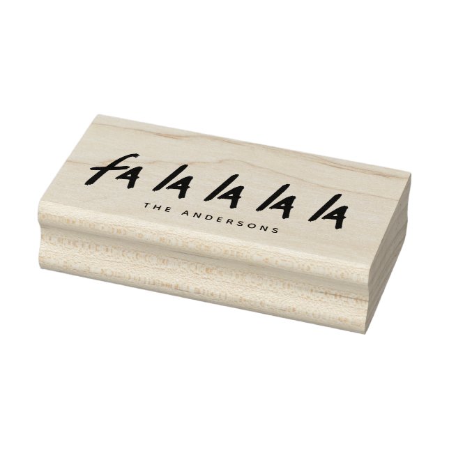 Cute Fa La La La La Greeting Personalized Holiday Rubber Stamp (Stamp)