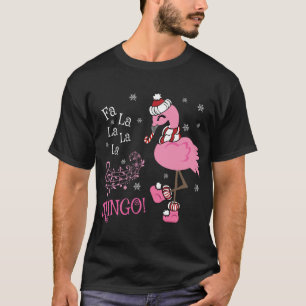 Cute Fa La La MINGO Candy Cane Christmas Flamingo T-Shirt