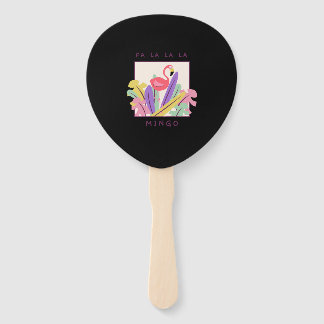 Cute Fa La La Mingo Christmas Falala Snow Flamingo Hand Fan