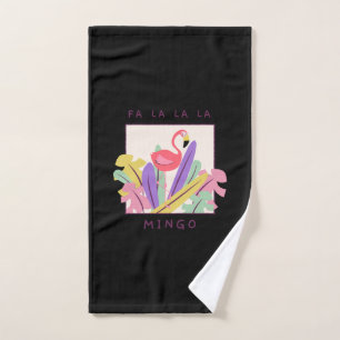 Cute Fa La La Mingo Christmas Falala Snow Flamingo Hand Towel