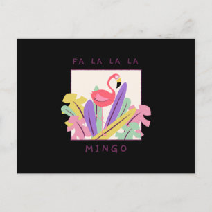 Cute Fa La La Mingo Christmas Falala Snow Flamingo Holiday Postcard