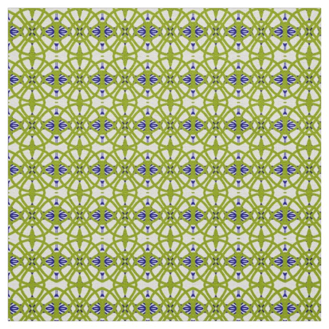 Cute fabric seamless green & blue print pattern  (Swatch)