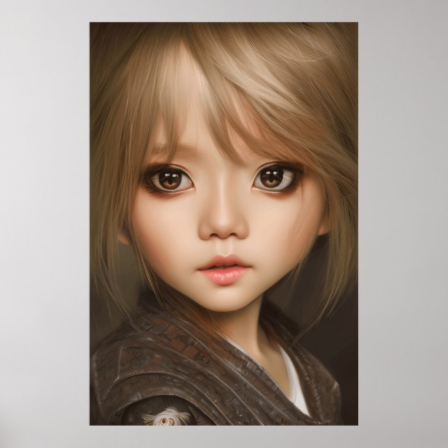 Cute face big eyes toddler girl boy 2 poster (Front)