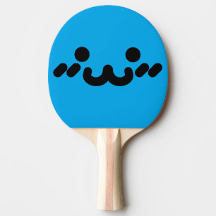 Cute Face Blue Ping Pong Paddle