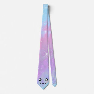 Cute Face Kawaii Pastel Magical Colorfull Tie
