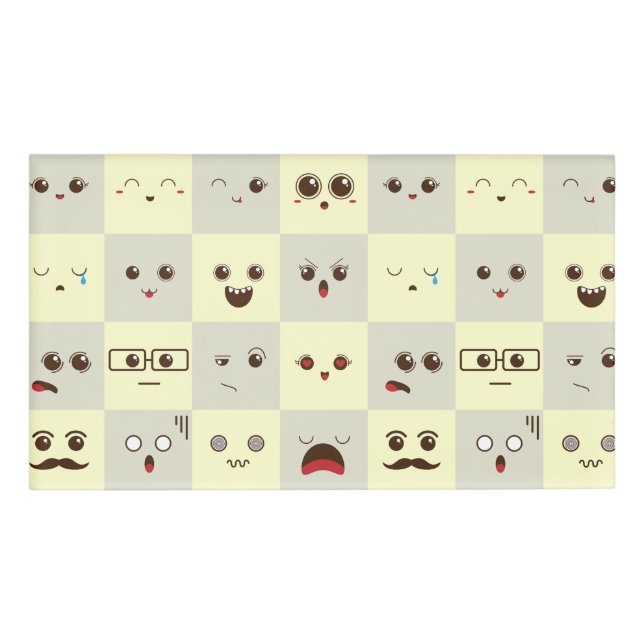Cute face name tag (Front)