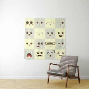Cute face tapestry