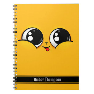 Cute Face Yellow Mewing Emoji Notebook