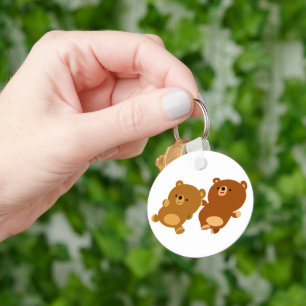Cute Facetious Cartoon Bears Keychain