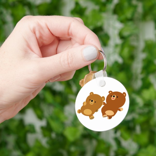 Cute Facetious Cartoon Bears Keychain (Hand)