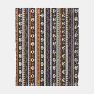 Cute, fair isle/colorwork Halloween skull & bats Fleece Blanket