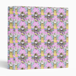 Cute Fairies and Stars and Moons Pattern Binder