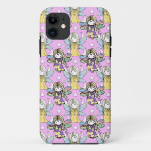 Cute Fairies and Stars and Moons Pattern iPhone 11 Case