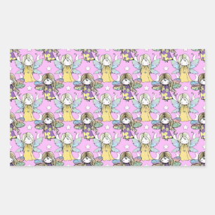 Cute Fairies and Stars and Moons Pattern Sticker
