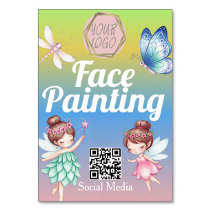 Cute Fairies Facepainter Artist Banner Signs Table Number