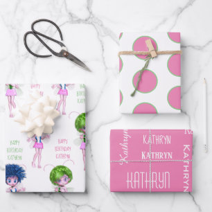 Cute Fairies Personalized Wrapping Paper Sheet