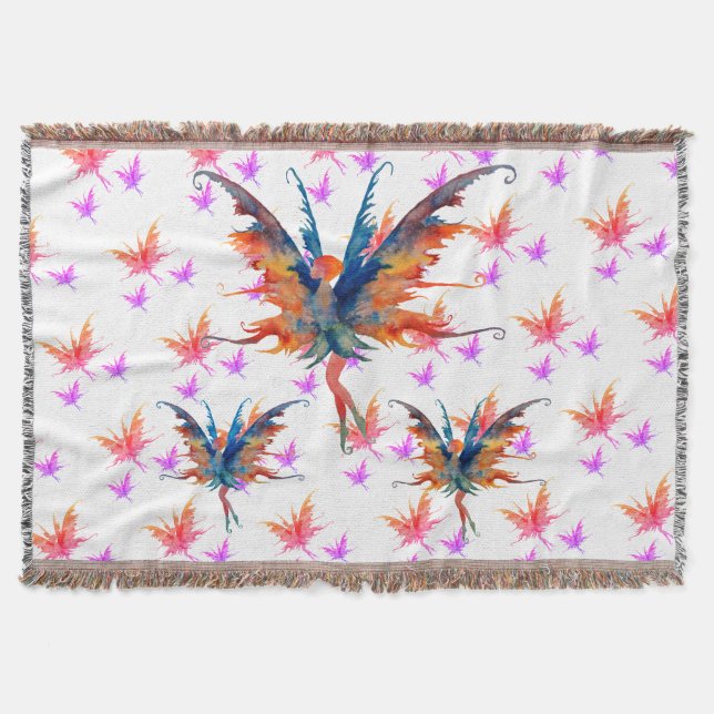 Cute Fairies Throw Blanket (Front)
