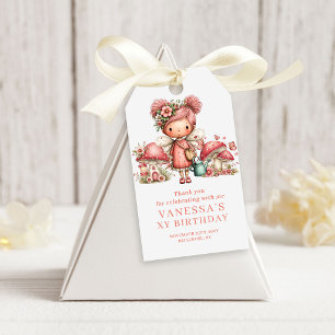 Cute Fairy 1st Birthday Pink Floral Gift Tags