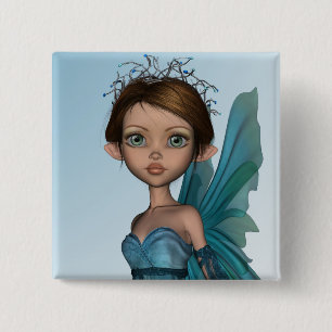 Cute Fairy 2 Inch Square Button