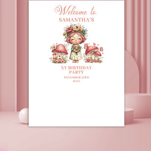 Cute Fairy 2nd Birthday Pastel Pink Banner Tapestry