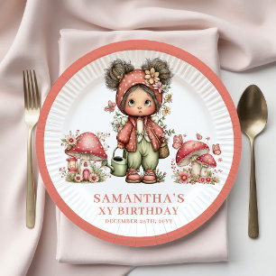 Cute Fairy 6th Birthday Pastel Floral Paper Plates