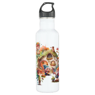 Cute Fairy And Gnome Water Bottle