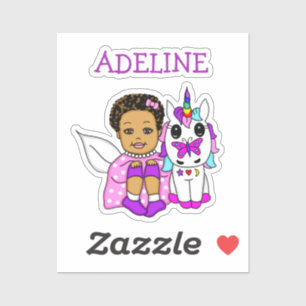 Cute Fairy and her Unicorn Personalized Name