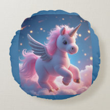 Cute Fairy Baby Unicorn Sparkling Fantasy Throw Pi