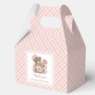 Cute Fairy Blush Flowers Girl Birthday Party Favor Box