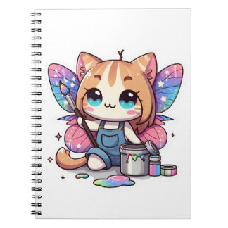 Cute fairy cat artist notebook