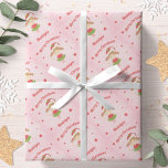 Cute Fairy Christmas Pink Snow Personalized Wrapping Paper<br><div class="desc">This cute Christmas wrapping paper features a fairy and stars design. Personalize it with a name.</div>