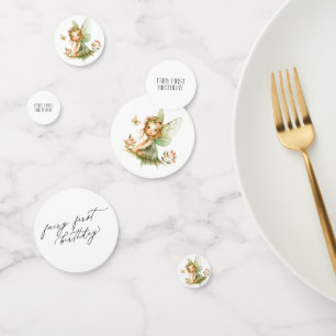 Cute Fairy First Birthday Confetti