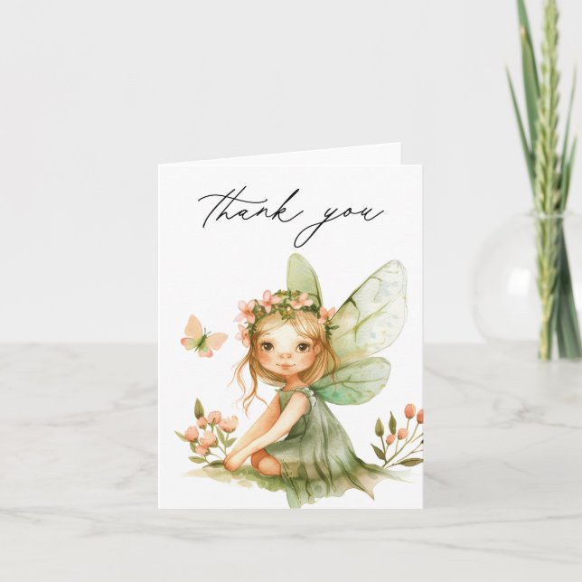 Cute Fairy First Birthday Invitation (Devant)