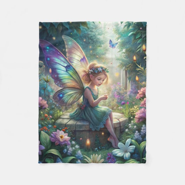 Cute Fairy  Fleece Blanket (Front)
