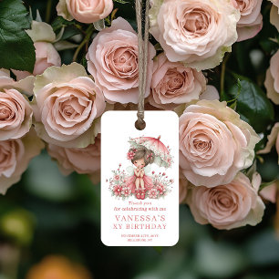 Cute Fairy Girl 2nd Birthday Blush Pink Favor Tags