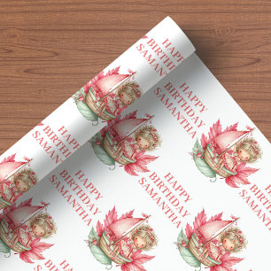 Cute Fairy Girl 2nd Birthday Blush Pink wrapping  Paper
